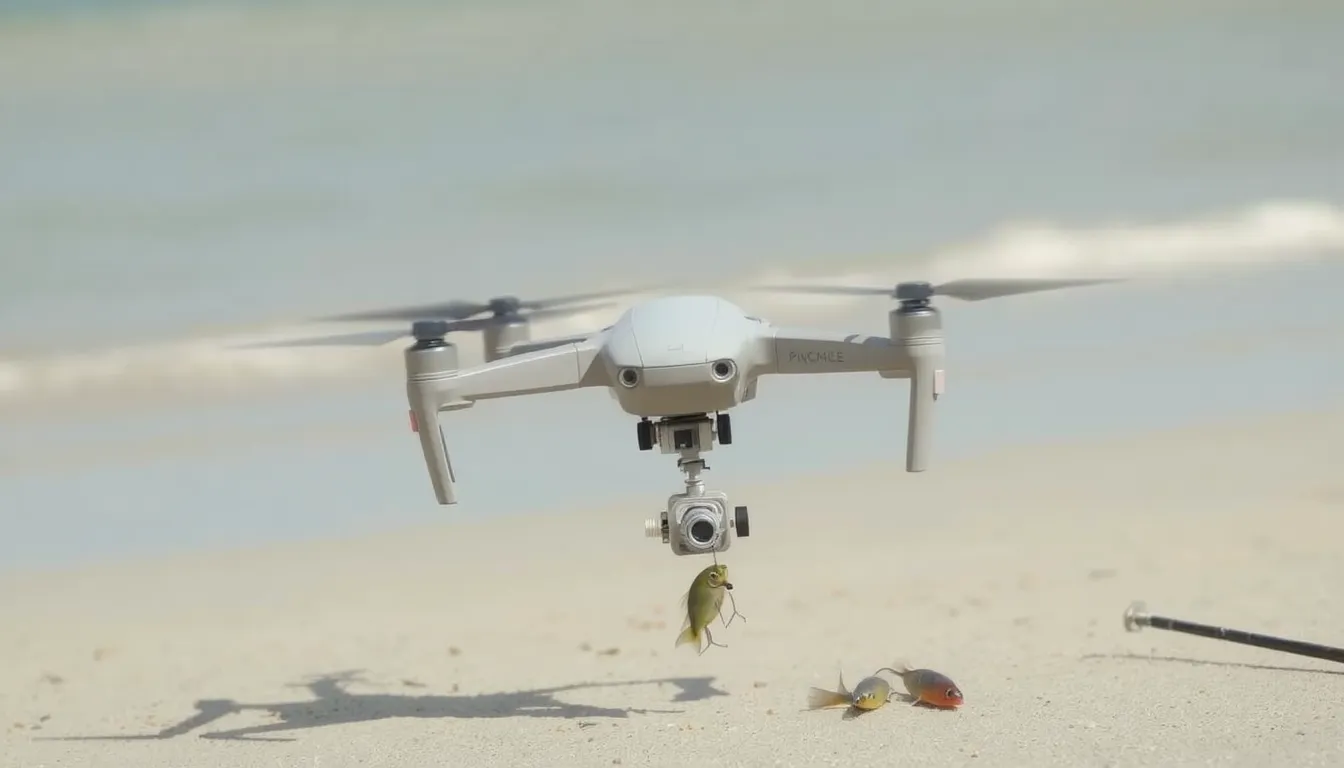 drone pour la peche en surfcasting